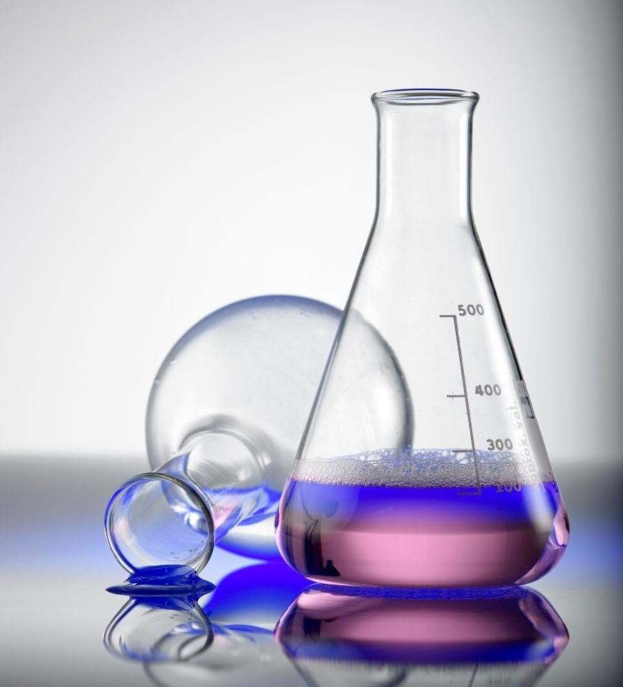 Chemical samples under laboratory analysis